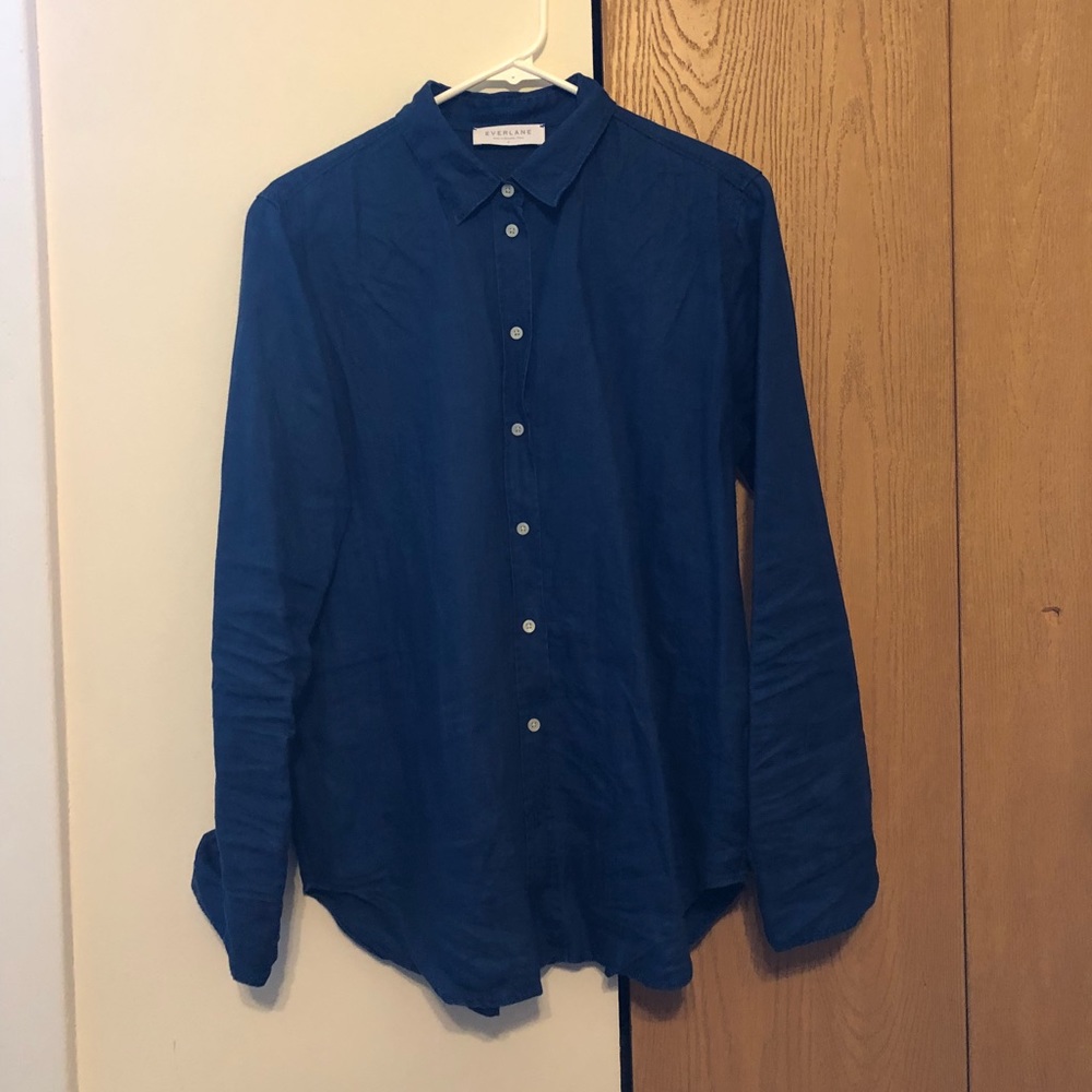 Indigo Dyed Linen Everlane button up